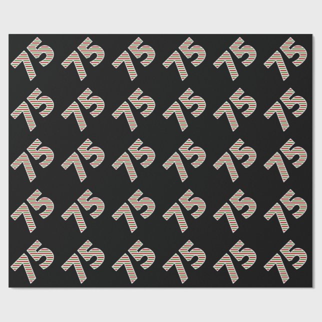 Rot, Weiß, Grün "75" 75. Veranstaltung am Weihnach Geschenkpapier (Flach)