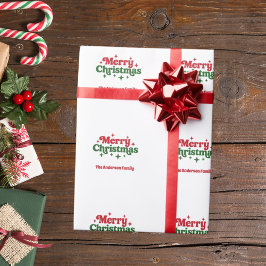 Rot weiß grün Frohe Weihnachten Geschenkpapier
