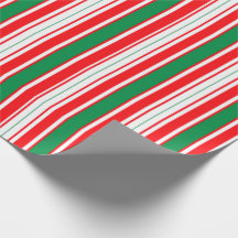 Rot-Weiß-Grün gestreifte Weihnachtseinpackpapier