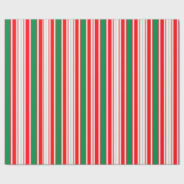 Rot-Weiß-Grün gestreifte Weihnachtseinpackpapier Geschenkpapier