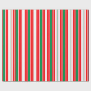 Rot-Weiß-Grün gestreifte Weihnachtseinpackpapier Geschenkpapier
