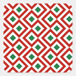 Rot, Weiß, Grün Quadratischer Aufkleber