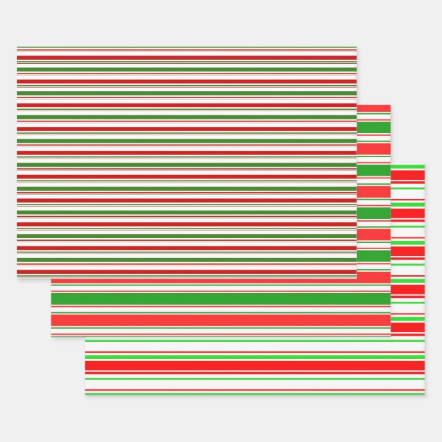 Rot, Weiß, Grüne Weihnachtsmuster Geschenkpapier Set (Set)