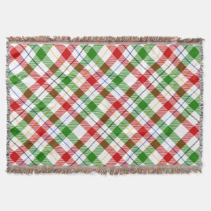 Rot-Weiß-Grünes Flanell-Karo-Design Decke