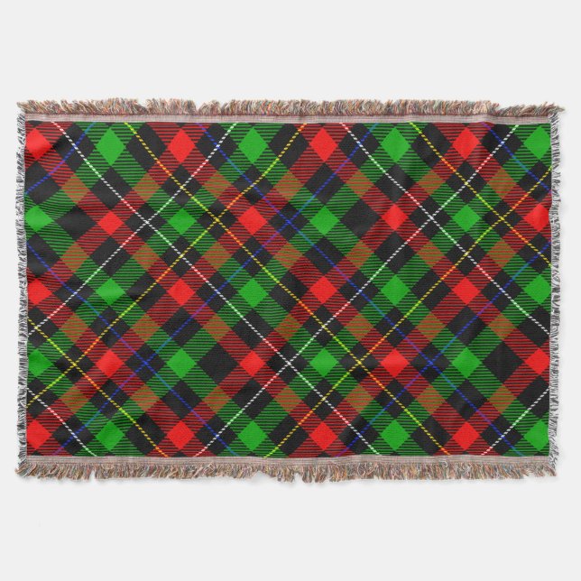 Rot-Weiß-Grünes Flanell-Karodesign  Decke (Vorderseite)
