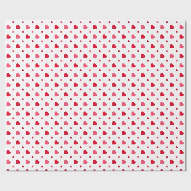 Rot-Weiß-Herz Valentinstag  Geschenkpapier (Flach)