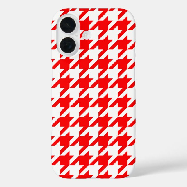 Rot-Weiß-Houndstooth-Karo Case-Mate iPhone Hülle (Rückseite)