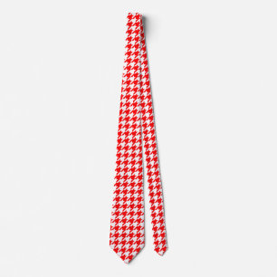 Rot-Weiß-Houndstooth-Karo Krawatte
