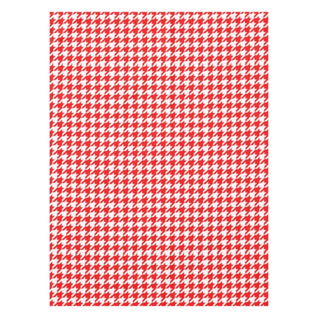 Rot-Weiß-Houndstooth-Karo Tischdecke (Vorderseite)