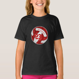 Rot Weiß ihr Volleyball Team Farben Jersey Zahl T-Shirt