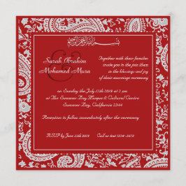 Rot-Weiß-Indianerpilz-Hochzeit Einladung