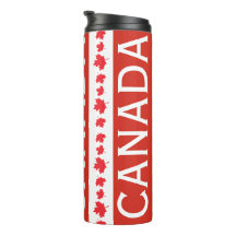 Rot-Weiß-Kanada-Tumbler – Ahornblattmuster