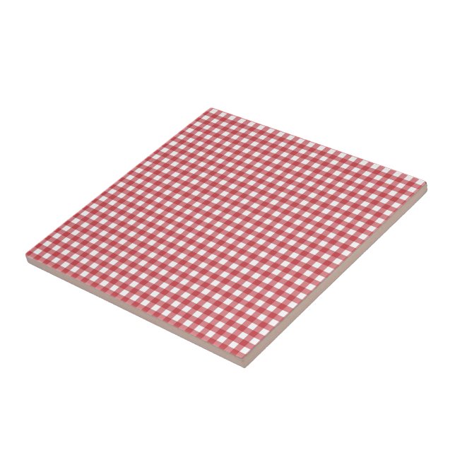 Rot-Weiß-Kariert - Anpassbar Fliese (Seite)