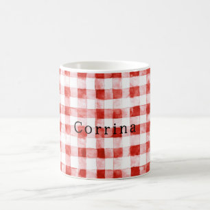 Rot-Weiß-Karierte Streifen Geburtstag Kaffeetasse
