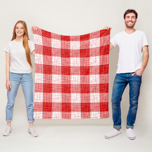 Rot-Weiß-Kariertes-Design mit fettem Karomuster Fleecedecke