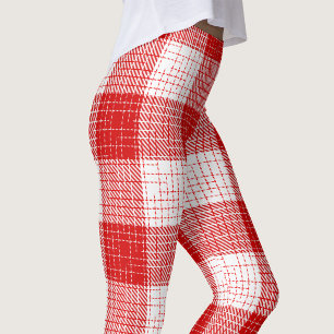 Rot-Weiß-Kariertes-Design mit fettem Karomuster Leggings