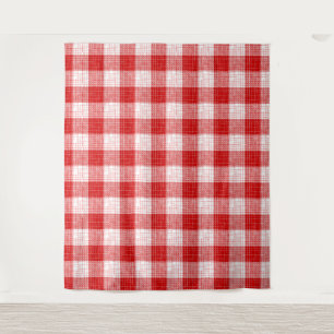 Rot-Weiß-Kariertes-Design mit kühnen Karos Wandteppich