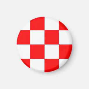 Rot-Weiß kariertes Muster Magnet