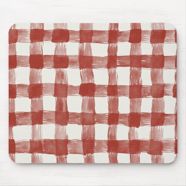 Rot-Weiß-Karo-Streifen Mousepad (Vorne)