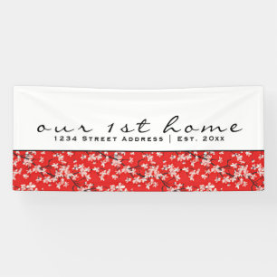 Rot-Weiß-Kirschblossom   Unsere erste Zuhause Banner