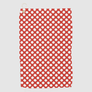 Rot Weiß Klassischer Polka-Punkt Golfhandtuch