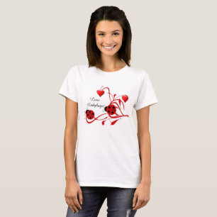 Rot-Weiß-Liebe-Marienkäfer Bella Mode-Shirt T-Shirt