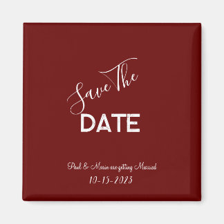 Rot-weiß-minimalistische Hochzeit - Termin vormerk Magnet