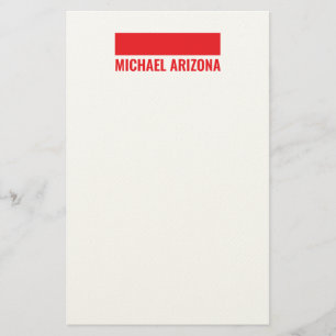 Rot & Weiß minimalistisches einfaches Design Briefpapier