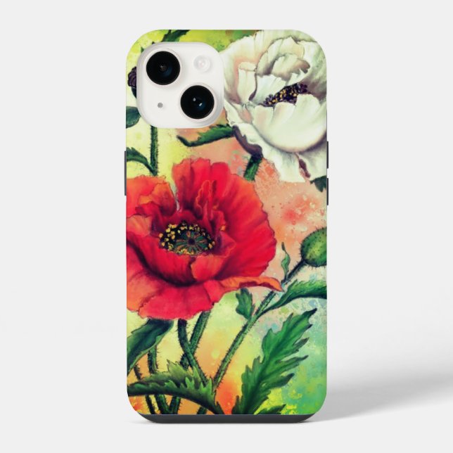 Rot-Weiß-Mohn-iPhone-Hülle iPhone Hülle (Rückseite)