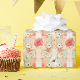 Rot-Weiß-Mohn Vintag Geschenkpapier