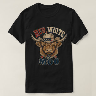 Rot, Weiß & Moo Highland-Kuh-T-Shirt T-Shirt