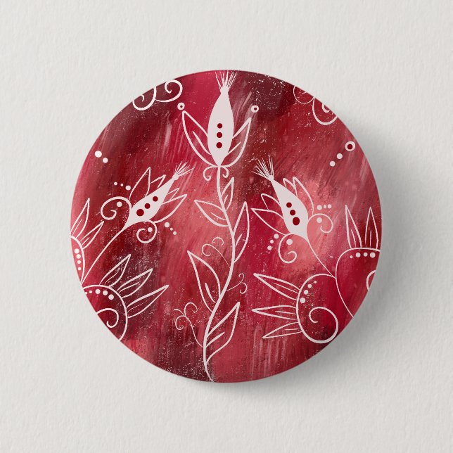 Rot-Weiß-Muster Button (Vorderseite)