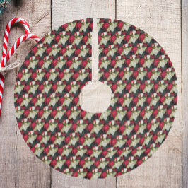 Rot-Weiß-Muster der Poinsettia Leinenimitat Weihnachtsbaumdecke