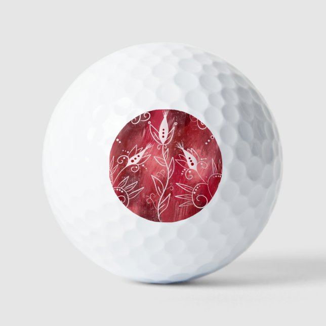 Rot-Weiß-Muster Golfball (Vorderseite)