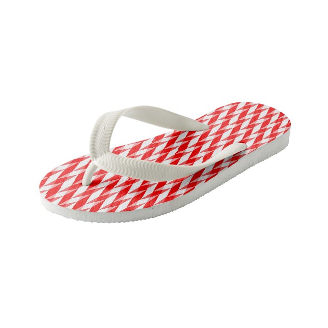 Rot-Weiß-Muster Kinderbadesandalen (Schrägansicht)