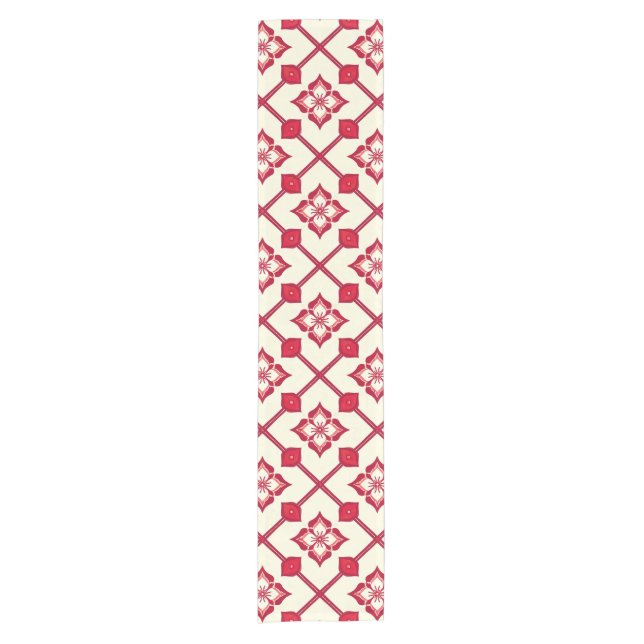 Rot-Weiß-Muster Kurzer Tischläufer (Vorderseite)