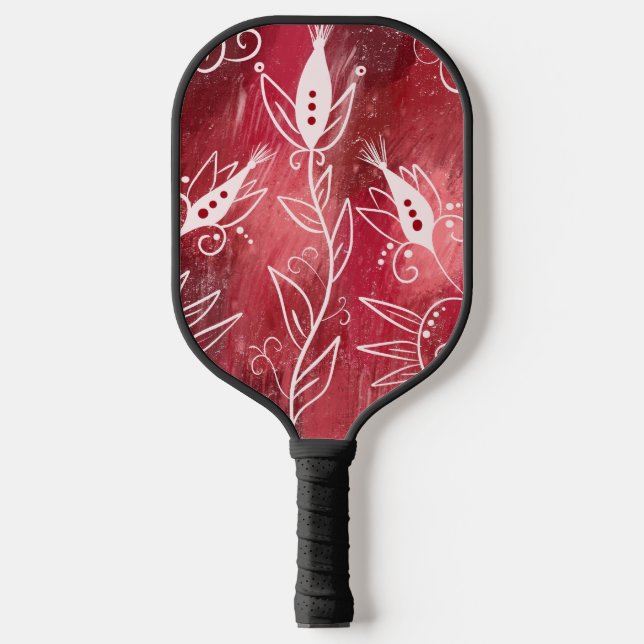 Rot-Weiß-Muster Pickleball Schläger (Vorderseite)