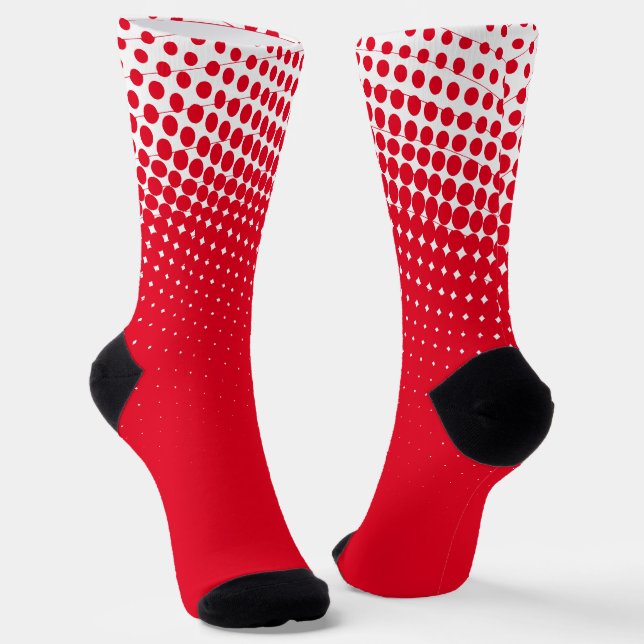 Rot-Weiß-Muster-Socken Socken (Gewinkelt)