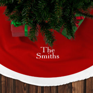 Rot-Weiß-Muster-Weihnachten Benutzerdefinierter Fa Polyester Weihnachtsbaumdecke