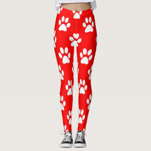 Rot-Weiß-Pastellmuster Leggings