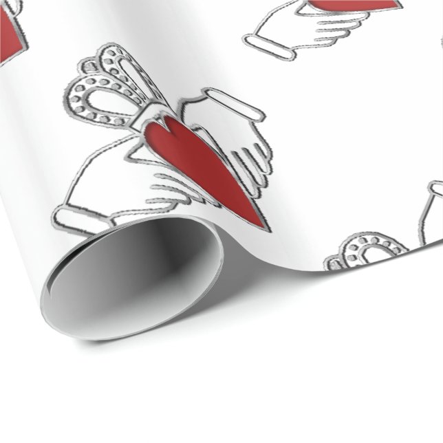 Rot-Weiß-Pattern-Papier Geschenkpapier (Rolleneckpunkt)