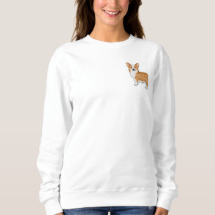 Rot-Weiß-Pembroke-Welsh-Corgi-Haustier-Kunst-Desig Sweatshirt