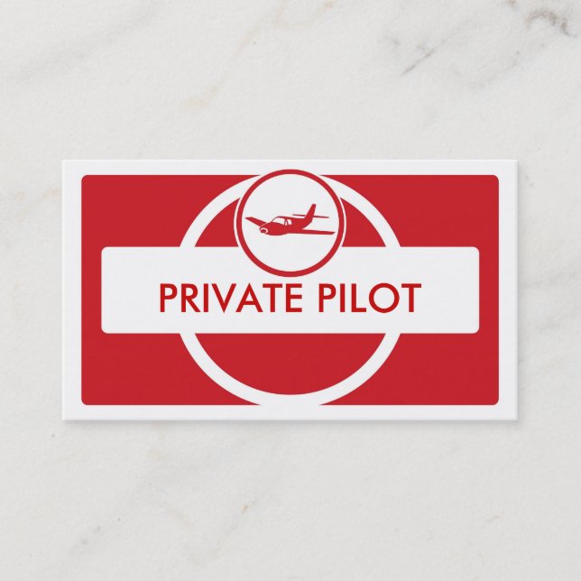 Rot-Weiß-Pilot-Visitenkarten für kleine Flugzeug Visitenkarte (Vorderseite)