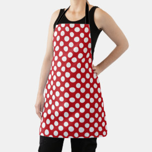 Rot-Weiß-Polka-Dot-Schürze Schürze