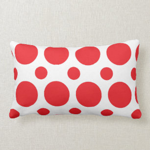 Rot-Weiß-Polka-Dot-Throw-Kissen Lendenkissen