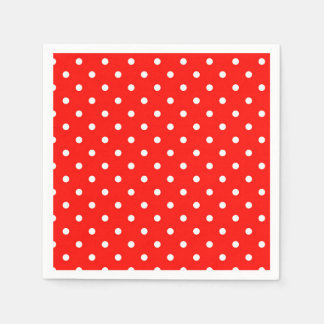 Rot-Weiß-Polka-Punkt moderner Glamour Serviette