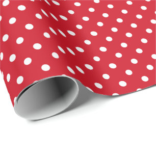 Rot-Weiß-Polka-Punktmuster Geschenkpapier
