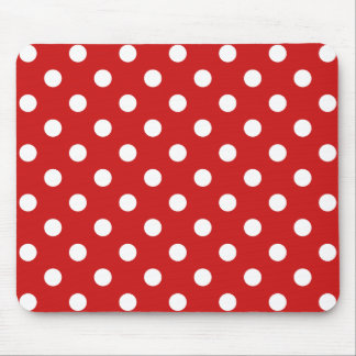 Rot-Weiß-Polka-Punktmuster Mousepad