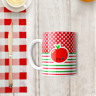 Rot-Weiß-Polka Tasse