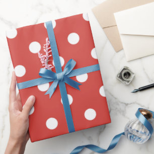 Rot-Weiß-Punkte-Muster Geschenkpapier